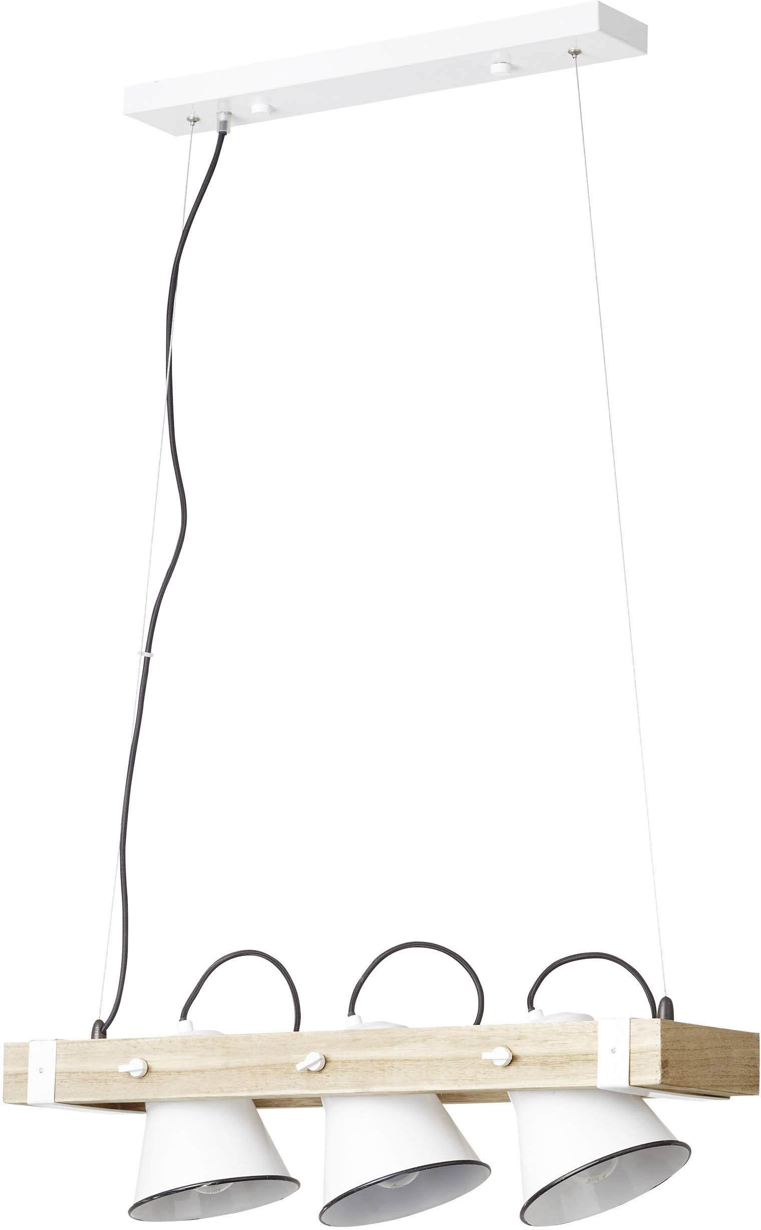 Brilliant Plow 82173/05 Pendelleuchte LED E27 30W Weiß, Holz (hell)