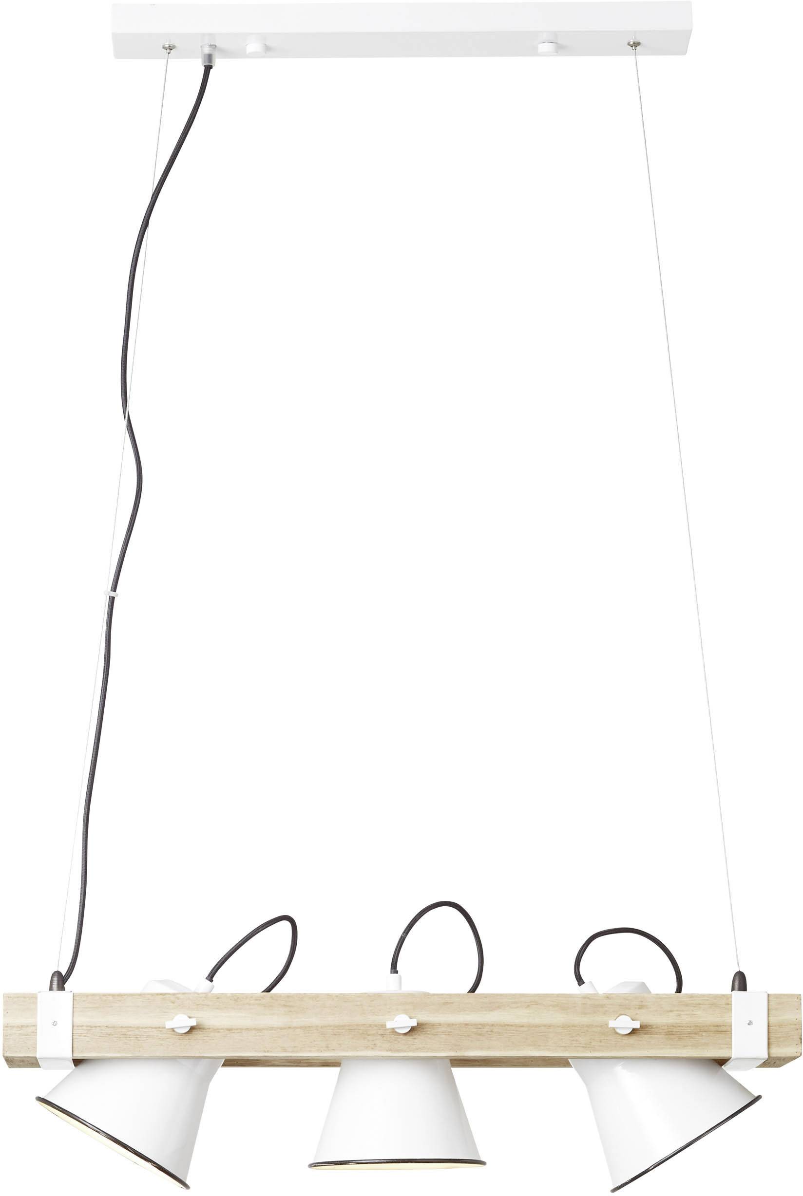 Brilliant Plow 82173/05 Pendelleuchte LED E27 30W Weiß, Holz (hell)