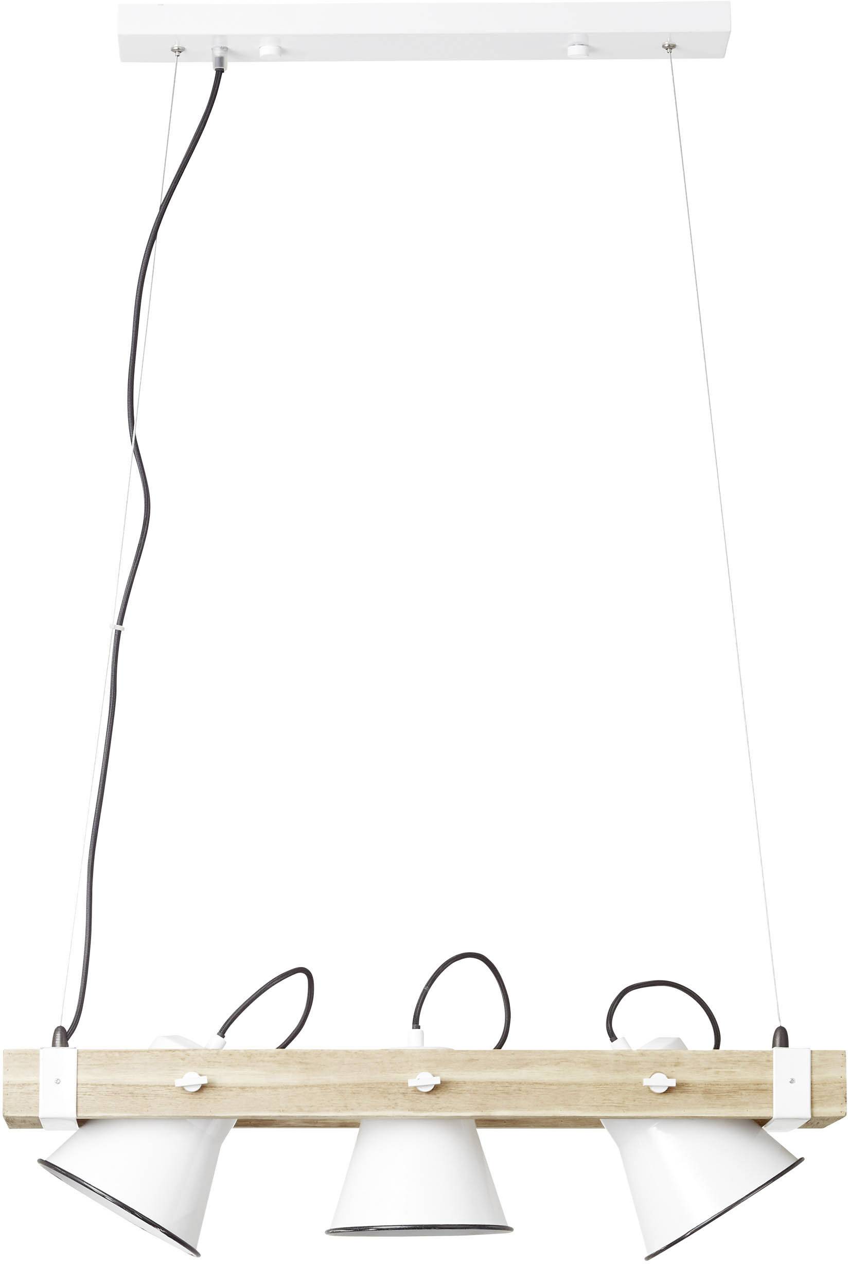 Brilliant Plow 82173/05 Pendelleuchte LED E27 30W Weiß, Holz (hell)