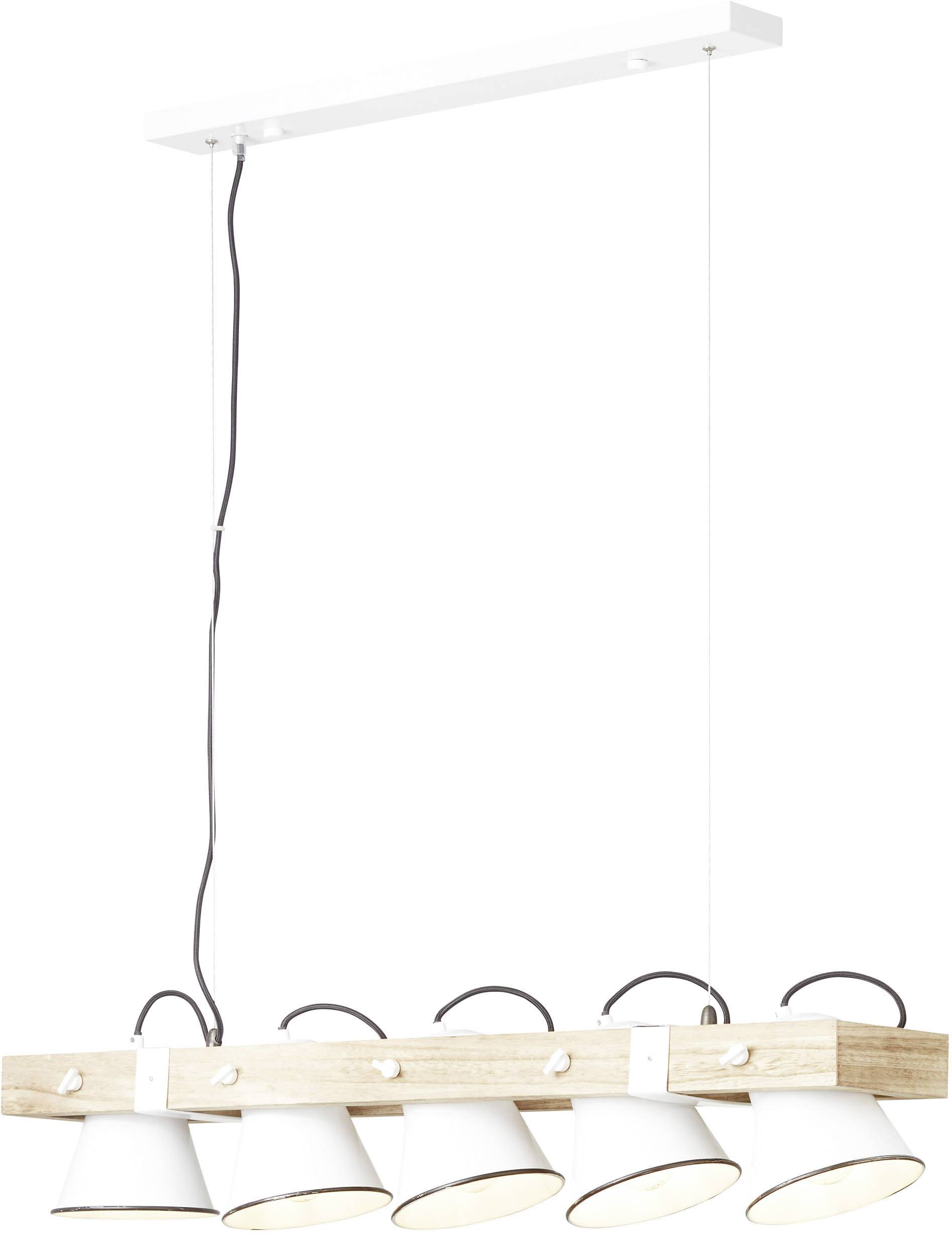 Brilliant Plow 82175/05 Pendelleuchte LED E27 50W Weiß, Holz (hell)