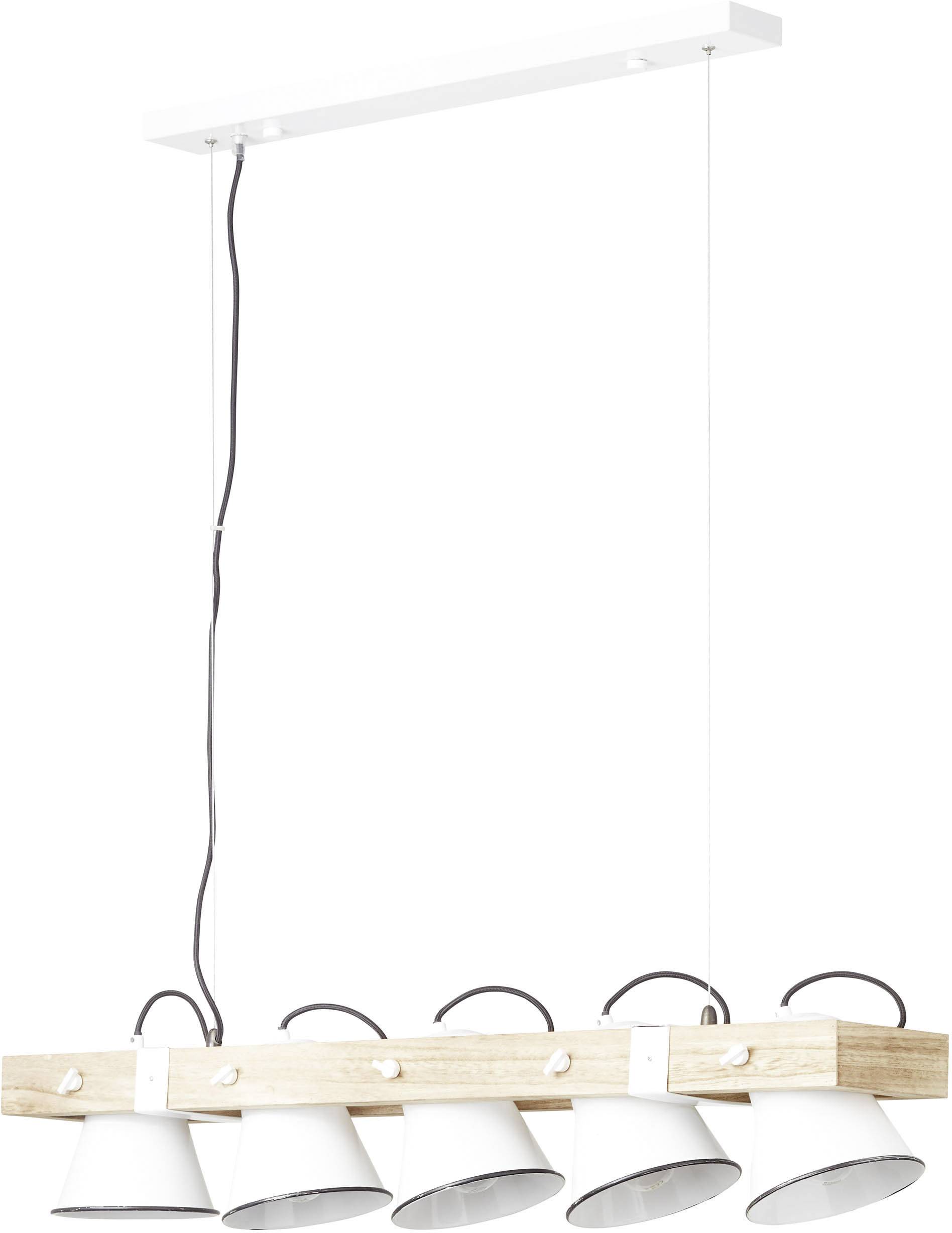 Brilliant Plow 82175/05 Pendelleuchte LED E27 50W Weiß, Holz (hell)