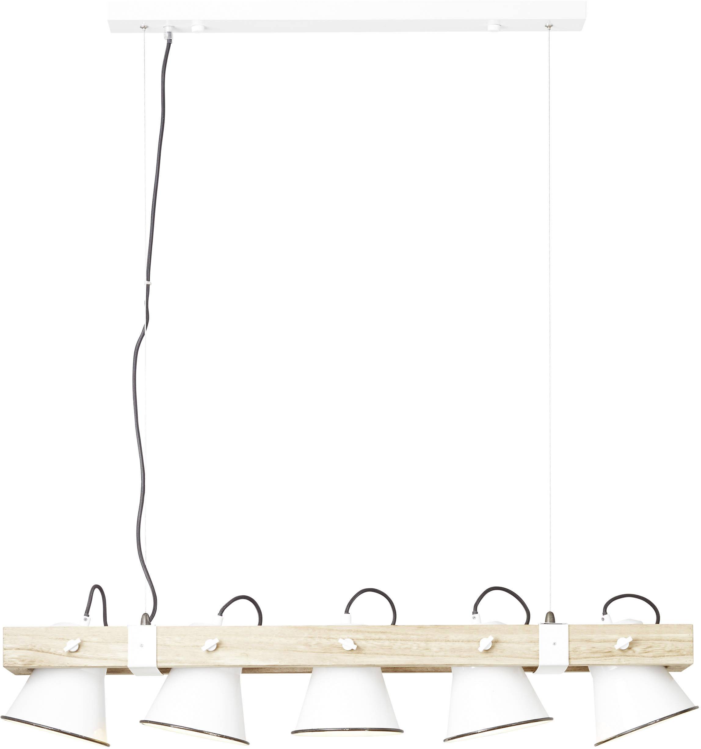 Brilliant Plow 82175/05 Pendelleuchte LED E27 50W Weiß, Holz (hell)