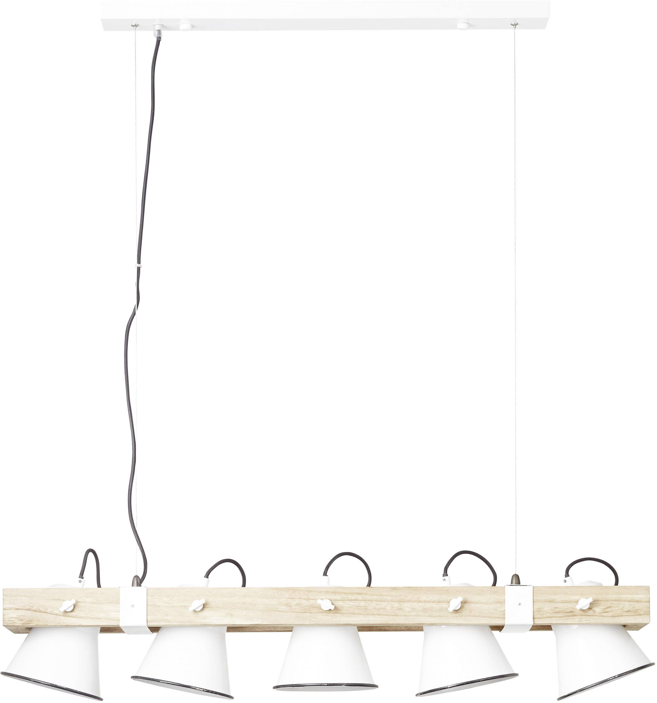 Brilliant Plow 82175/05 Pendelleuchte LED E27 50W Weiß, Holz (hell)