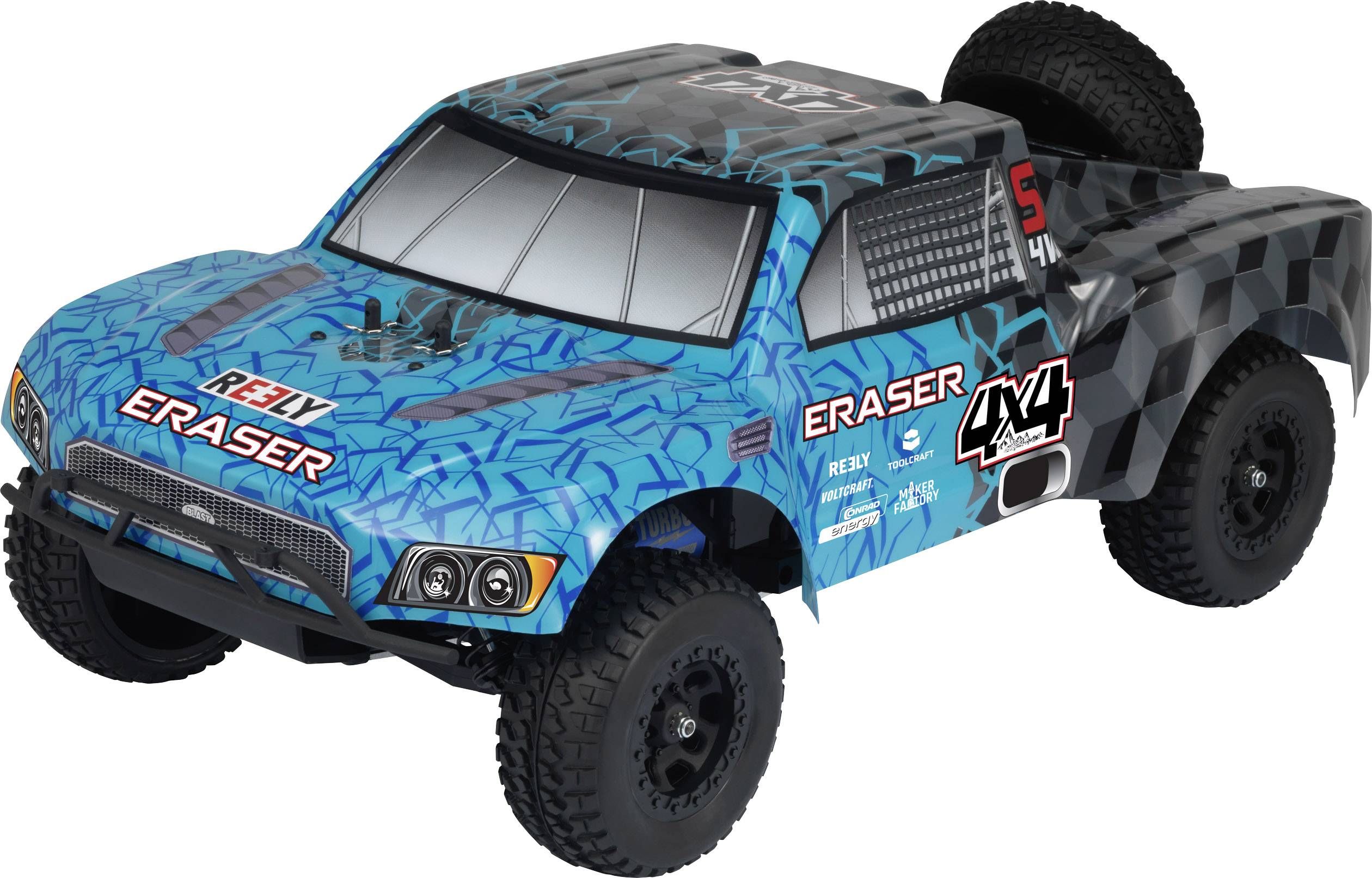 Reely Eraser Brushless 1:10 RC Modellauto Elektro Short Course Allradantrieb (4WD) 100% RtR 2,4GHz inkl. Akku, Ladegerät und