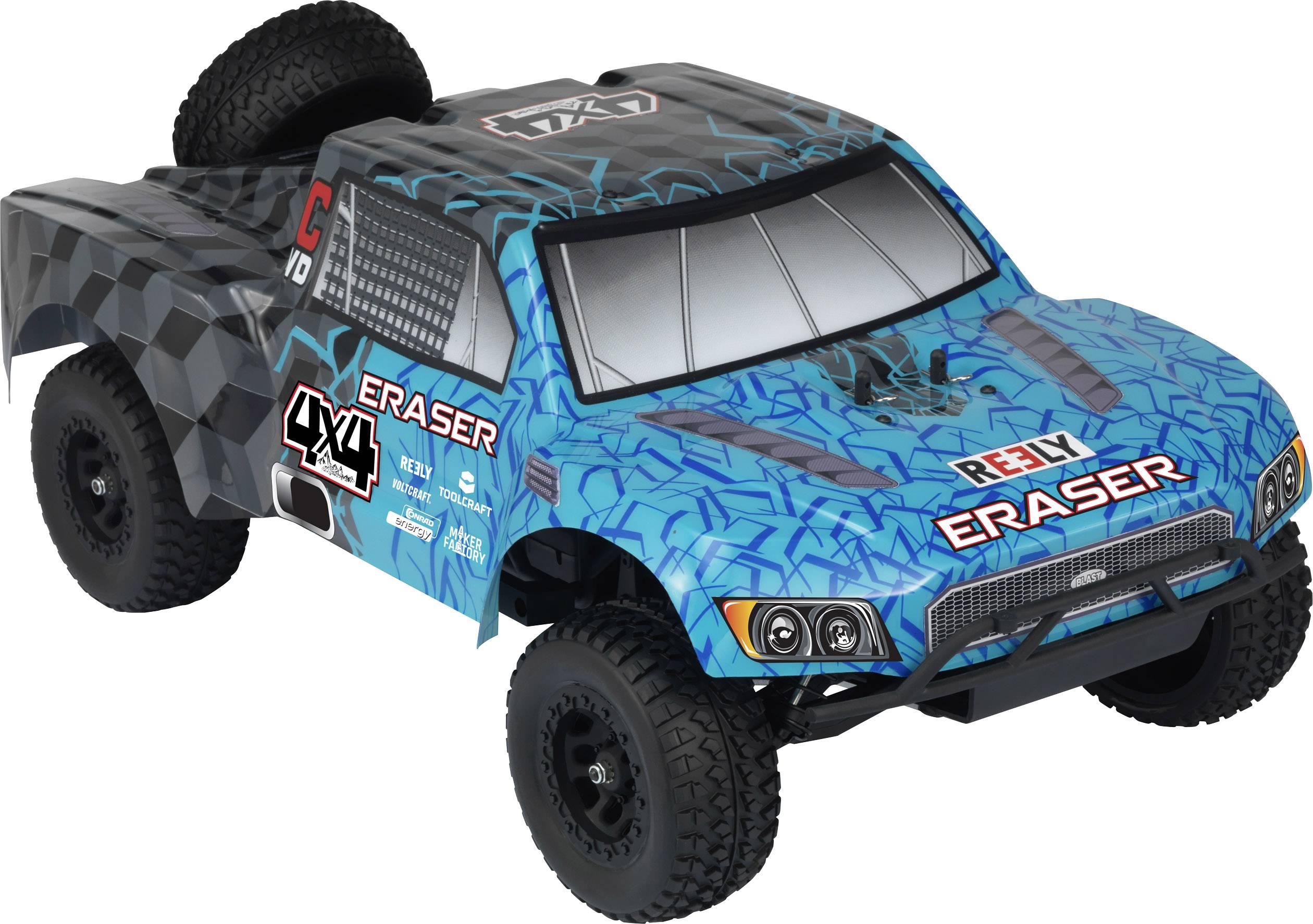 Reely Eraser Brushless 1:10 RC Modellauto Elektro Short Course Allradantrieb (4WD) 100% RtR 2,4GHz inkl. Akku, Ladegerät und