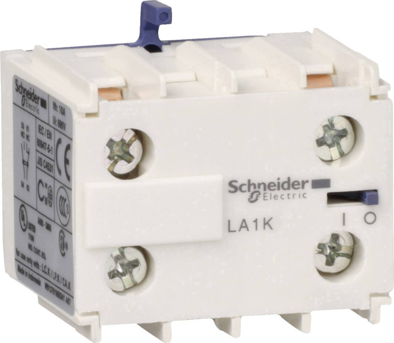Elektrisches Bauteil von Schneider Electric, Modell LA1K. Es zeigt mehrere Schraubenanschlüsse und Schalter, geeignet für Steuerungen.