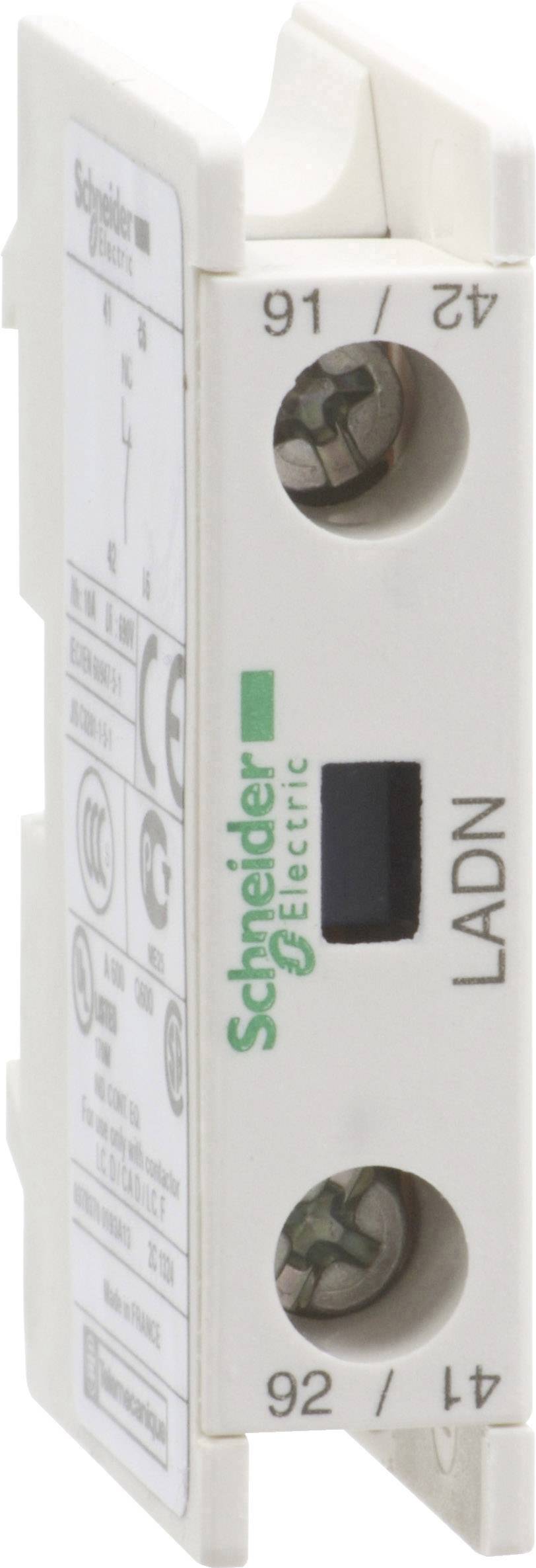 Unterbrecher von Schneider Electric mit Modellkennung 'LADN', abgebildet im Profil. Markierungen und Symbole sind sichtbar.