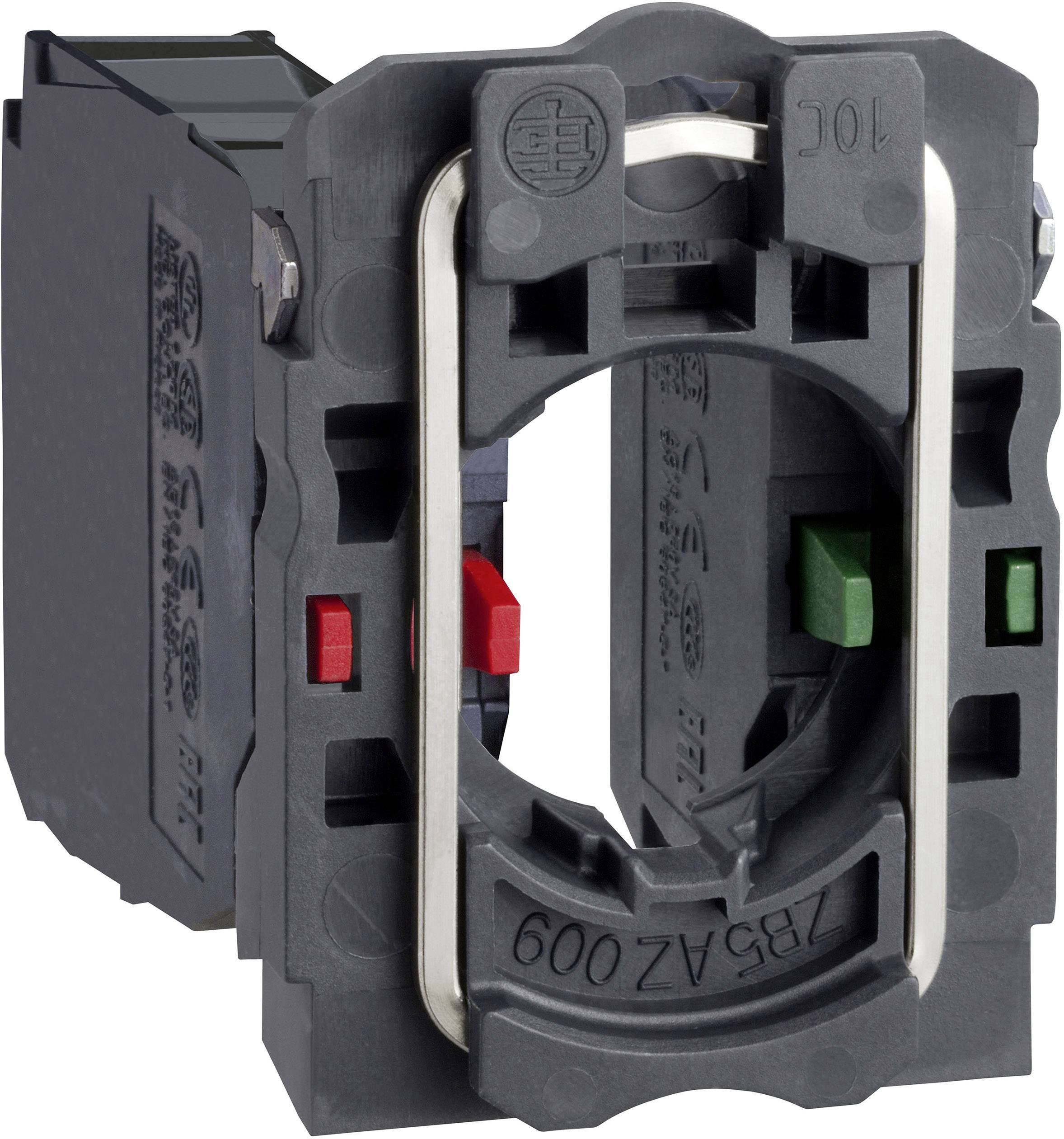 Industrielle mechanische Basiseinheit mit montiertem Kontaktblock; geeignet für den Einsatz in Steuerkreisen.