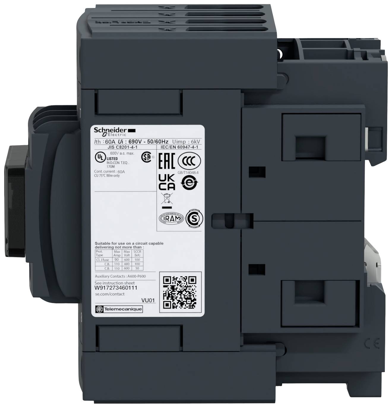 Schneider Electric LC1DT60AP7 Leistungsschütz 1St.