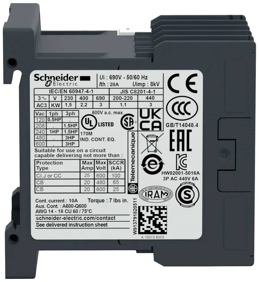 Schneider Electric LC1K0601P7 Leistungsschütz 1St.