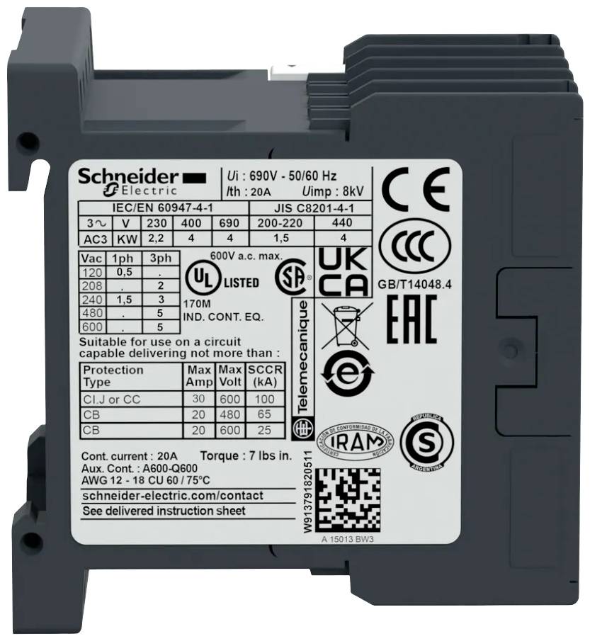 Schneider Electric LC1K09008P7 Leistungsschütz 1St.