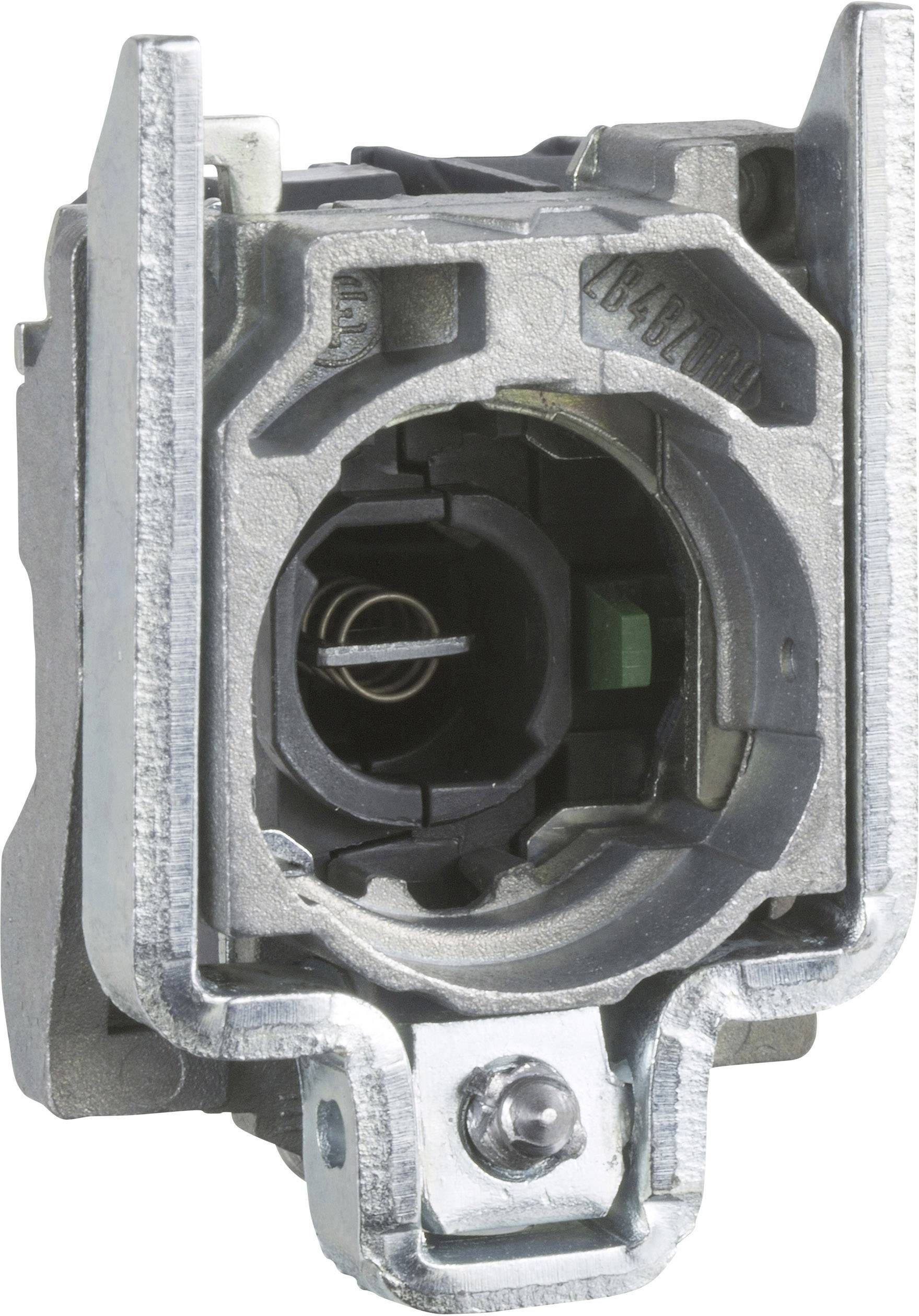 Metallisches elektrisches Bauteil in zylindrischer Form, vermutlich ein Sockel oder Anschluss, mit Federn und Steckverbindungen.