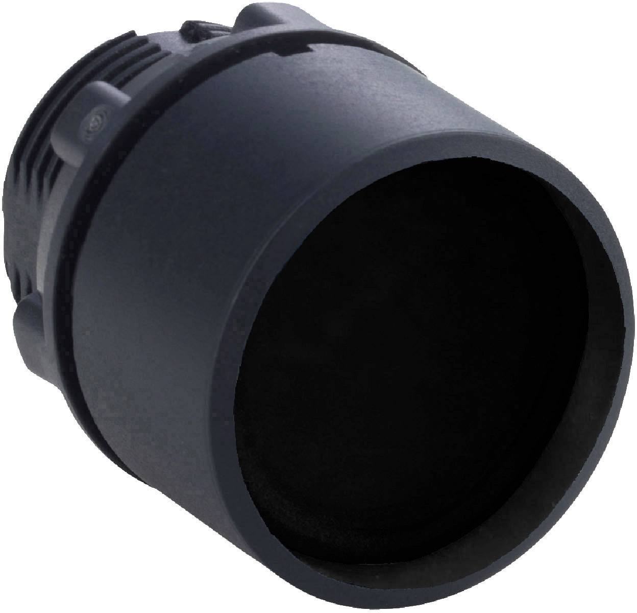 Ein schwarzes, zylindrisches Objekt mit geripptem Rand, möglicherweise eine Kameralinse oder ein technisches Bauteil.