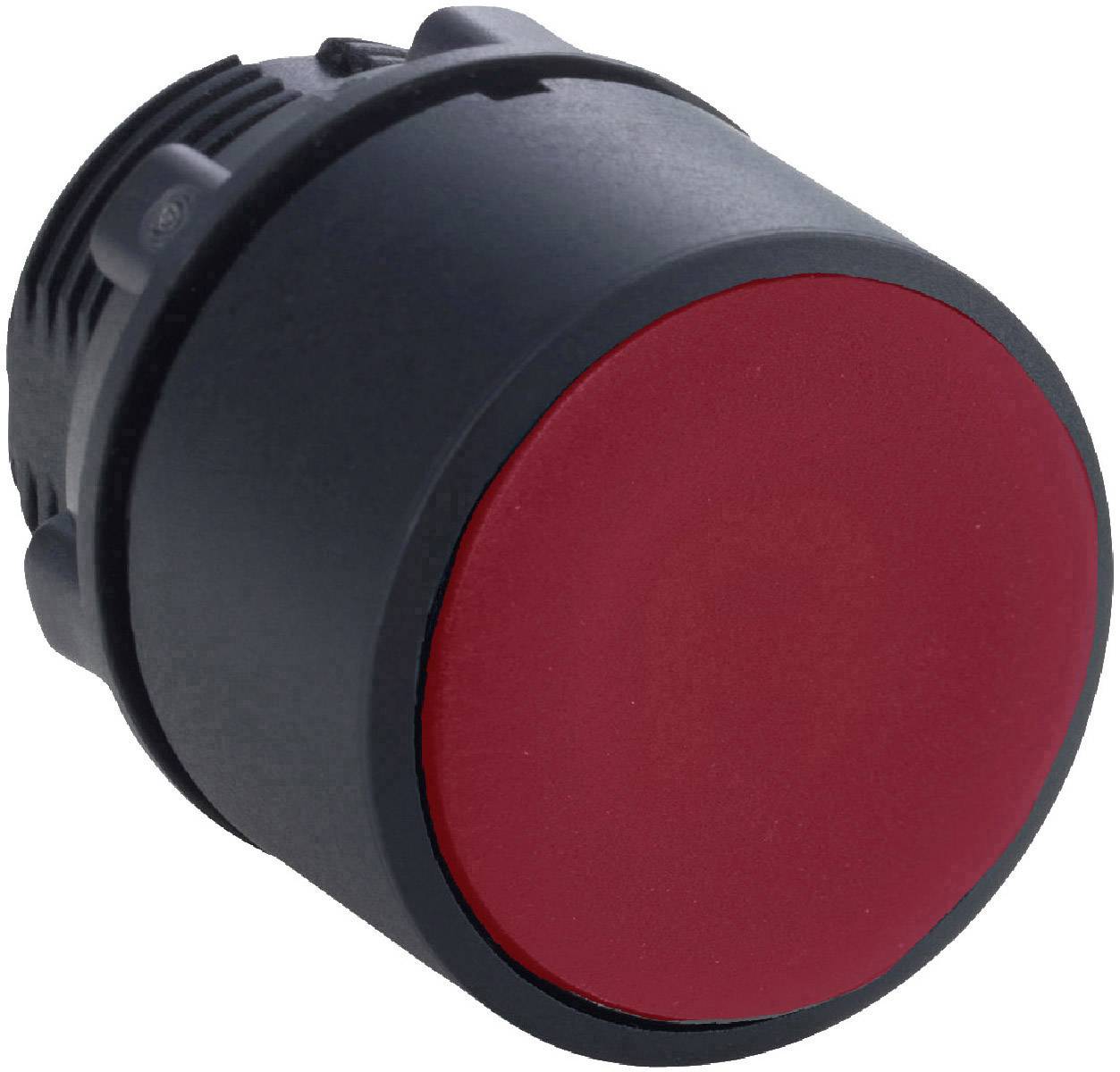 Ein großer, runder, roter Knopf in schwarzem Gehäuse, typisch für Not-Aus-Schalter oder industrielle Bedienfelder.