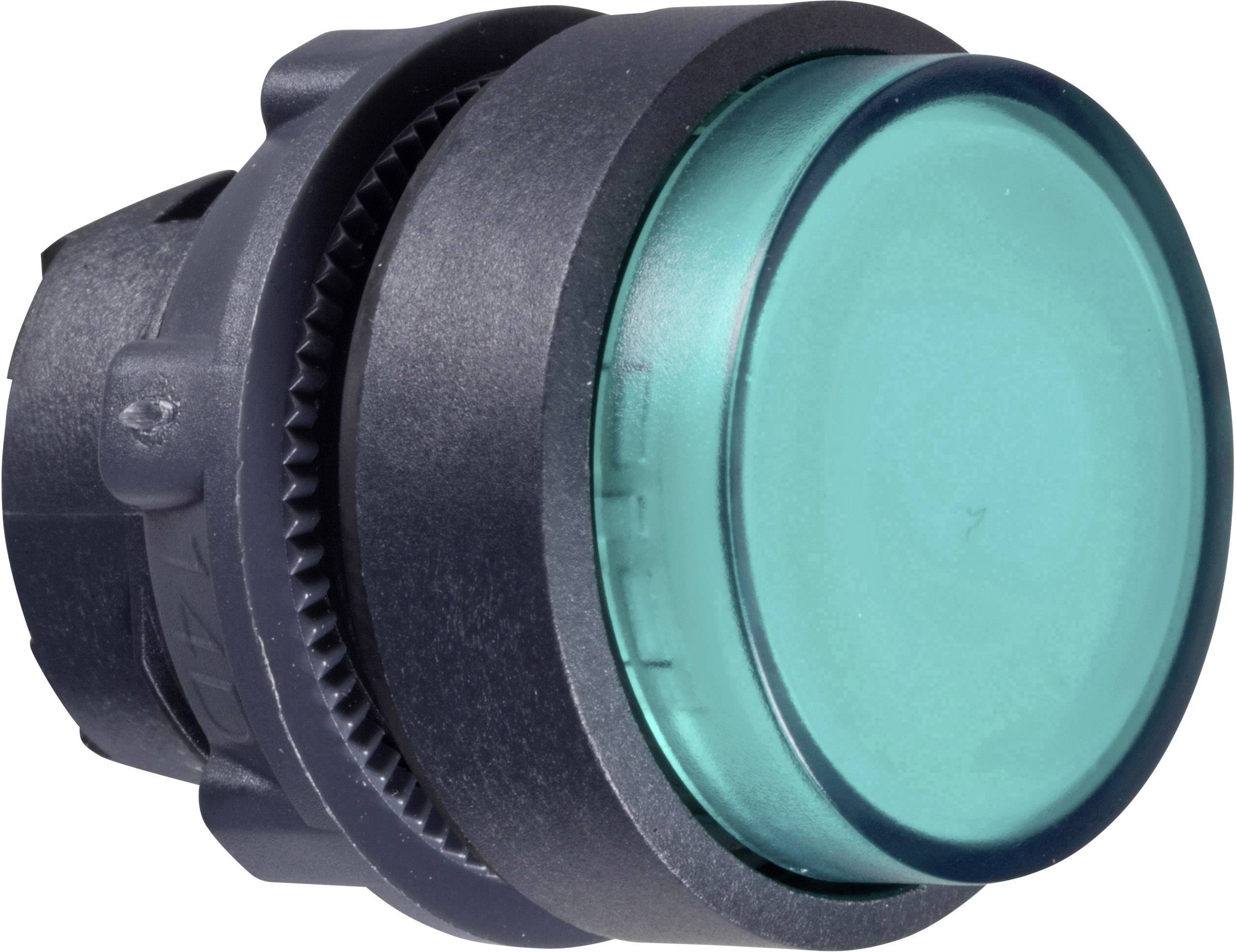 Runder, grüner Druckknopf mit schwarzem Gehäuse, häufig in elektronischen Steuerungen verwendet.