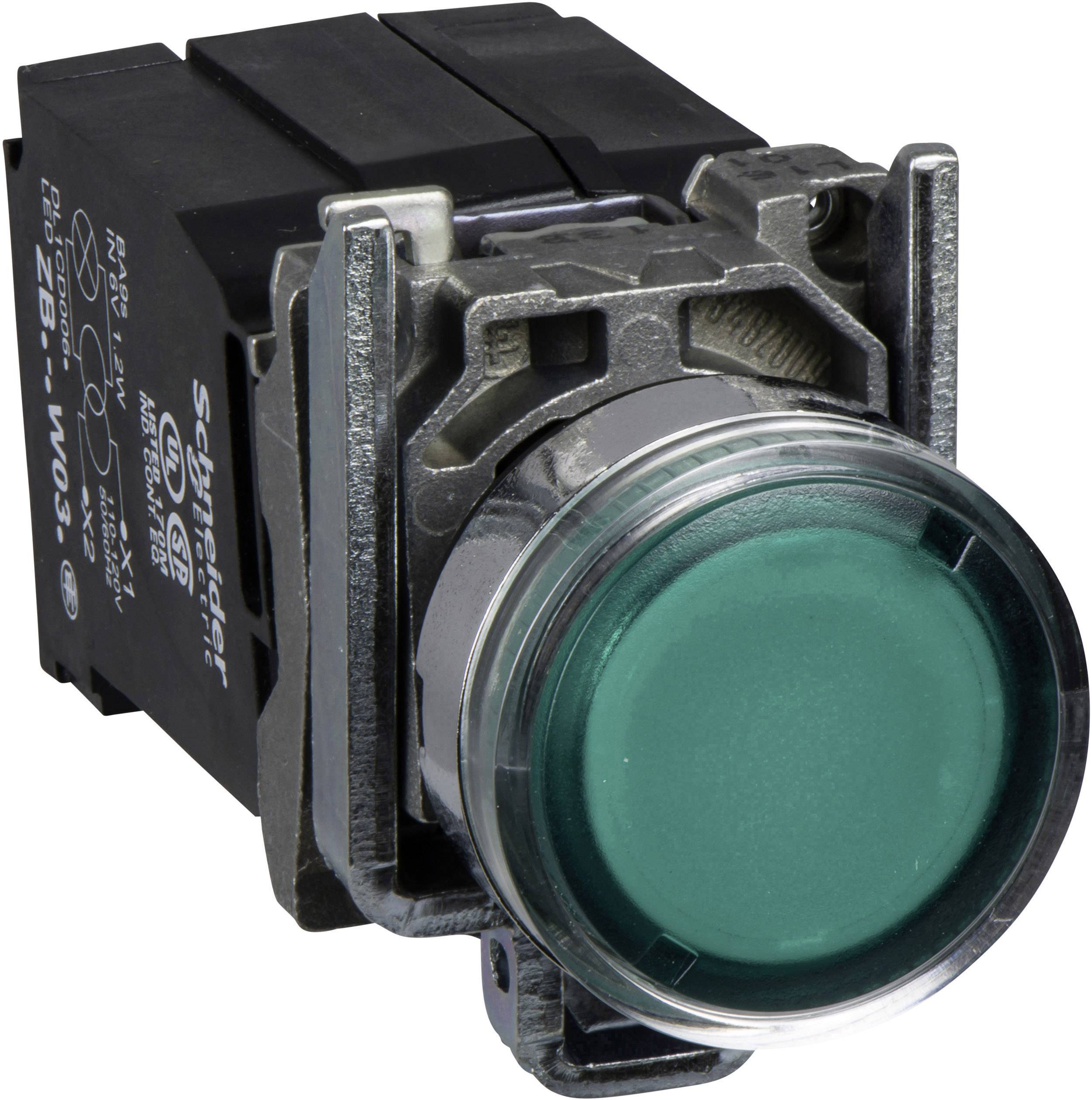 Schneider Electric XB4BW3335 XB4BW3335 Leuchtdrucktaster 600V 6A tastend (L x B x H) 57 x 30 x 47mm IP66, IP67, IP69, IP69K 1St.