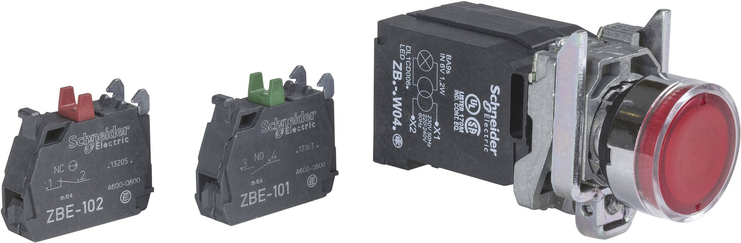 Schneider Electric XB4BW3445 XB4BW3445 Leuchtdrucktaster 600V 6A tastend (L x B x H) 57 x 30 x 47mm IP66, IP67, IP69, IP69K 1St.