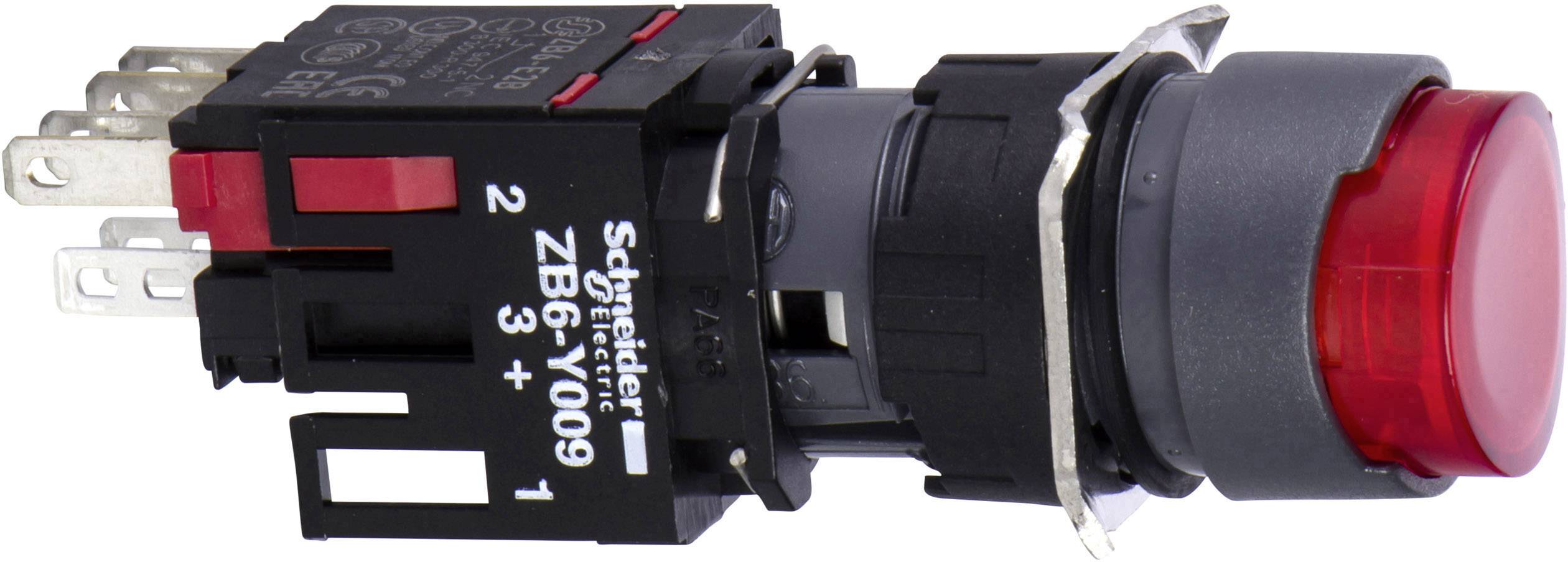 Schneider Electric XB6AE4B2B XB6AE4B2B Leuchtdrucktaster 250V 3A tastend (L x B x H) 57 x 18 x 18mm IP65 1St.