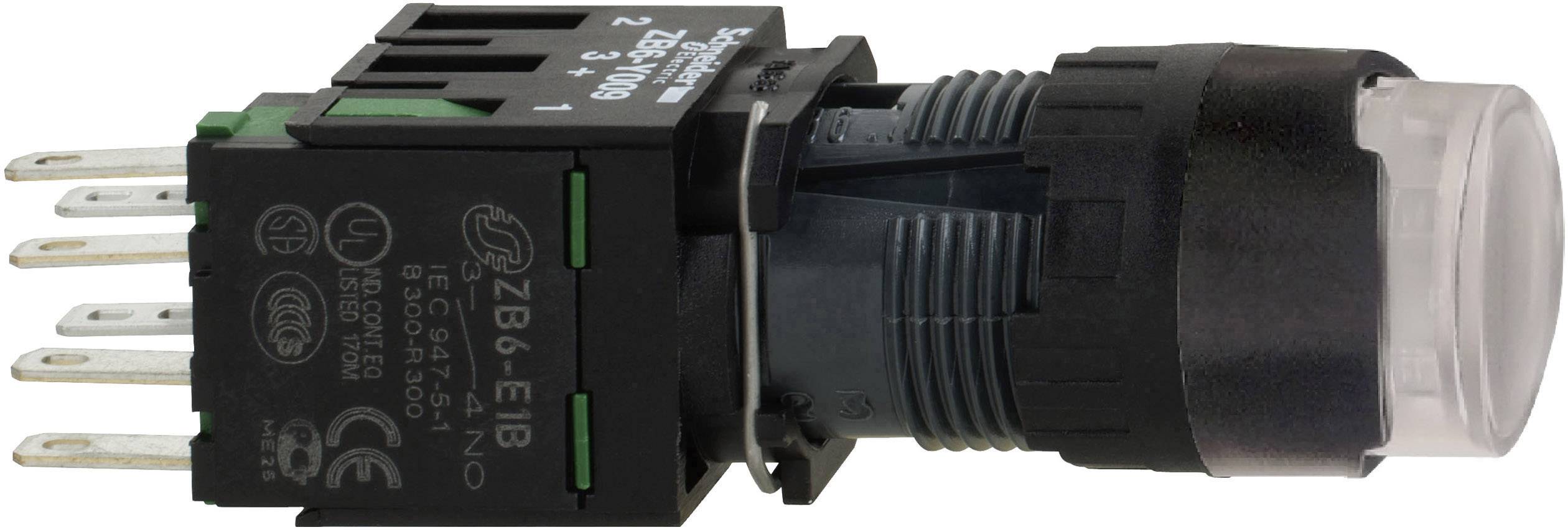 Schneider Electric XB6AW1B1B XB6AW1B1B Leuchtdrucktaster 250V 3A tastend (L x B x H) 57 x 18 x 18mm IP65 1St.