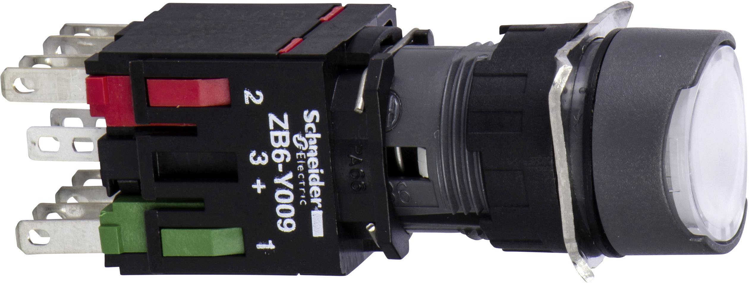 Schneider Electric XB6AW1B5B XB6AW1B5B Leuchtdrucktaster 250V 3A tastend (L x B x H) 57 x 18 x 18mm IP65 1St.