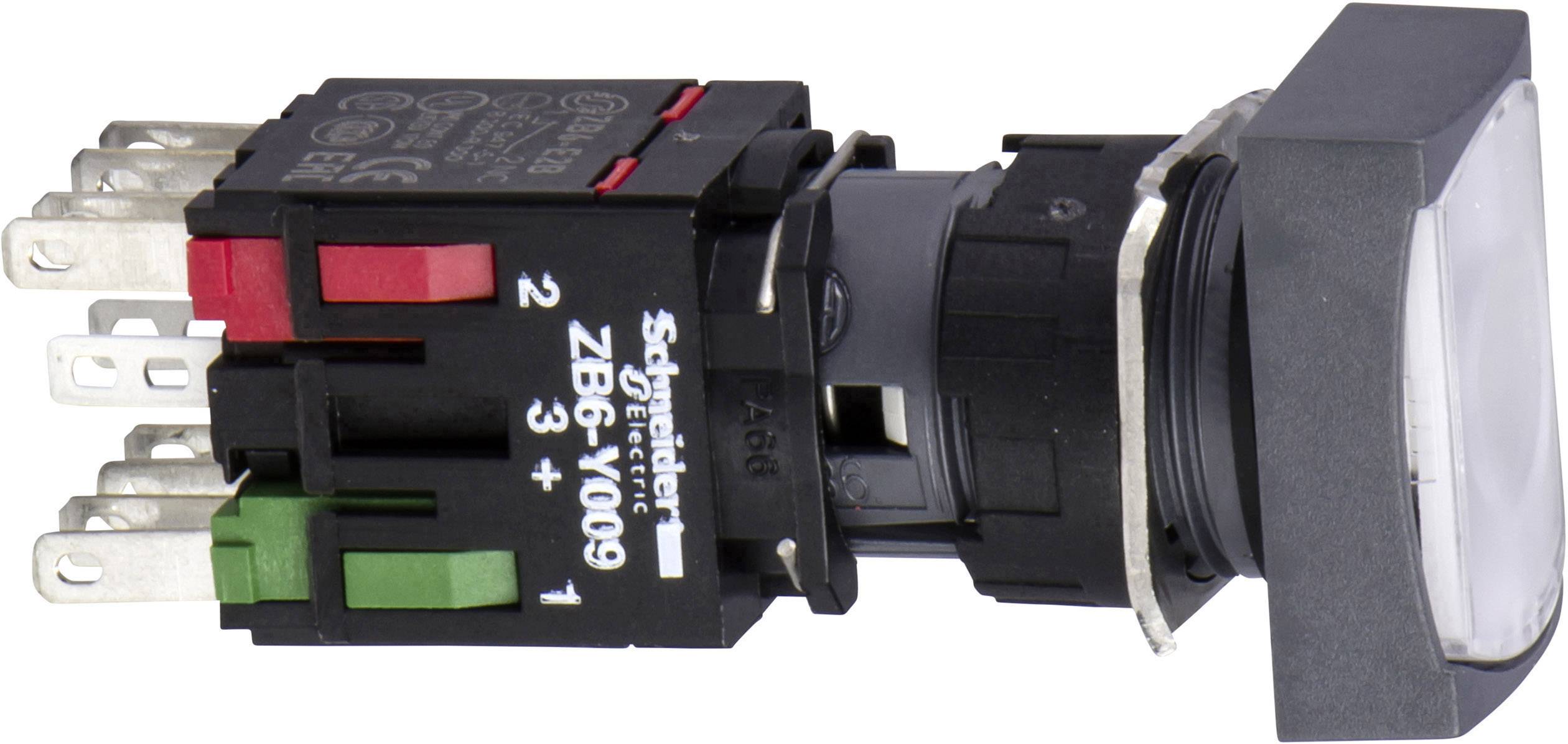 Schneider Electric XB6DF1B5B XB6DF1B5B Leuchtdrucktaster 250V 3A tastend (L x B x H) 61 x 24 x 18mm IP65 1St.