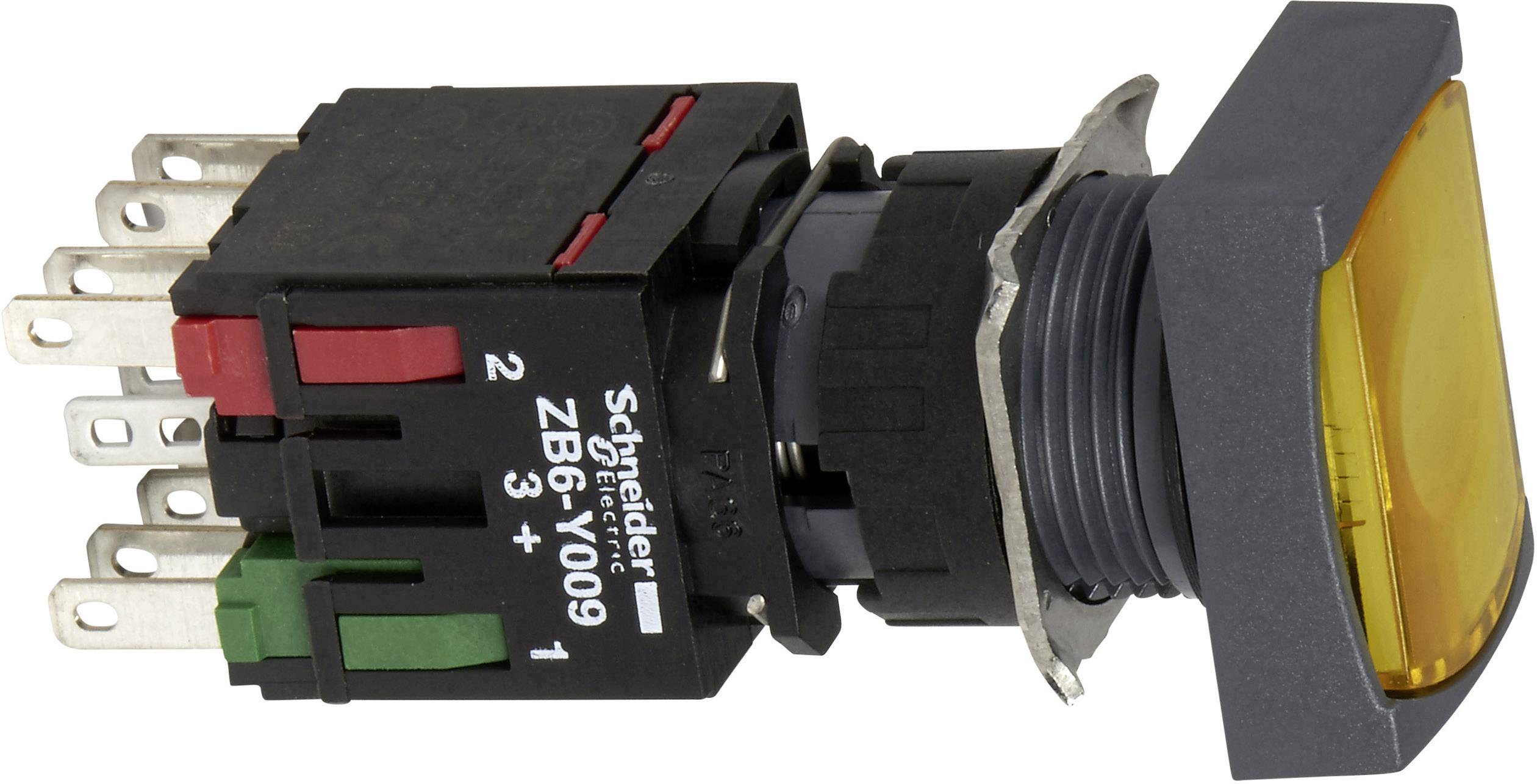 Schneider Electric XB6DW5B5B XB6DW5B5B Leuchtdrucktaster 250V 3A tastend (L x B x H) 57 x 24 x 18mm IP65 1St.