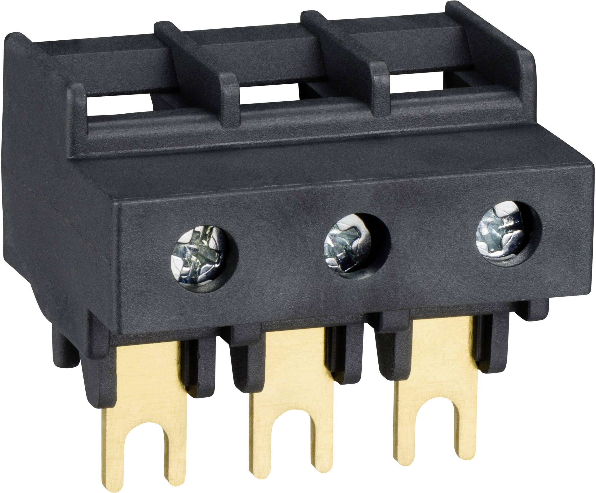Ein schwarzer, dreipoliger Steckverbinder mit goldfarbenen Kontakten. Geeignet für elektronische Verbindungen in Geräten.