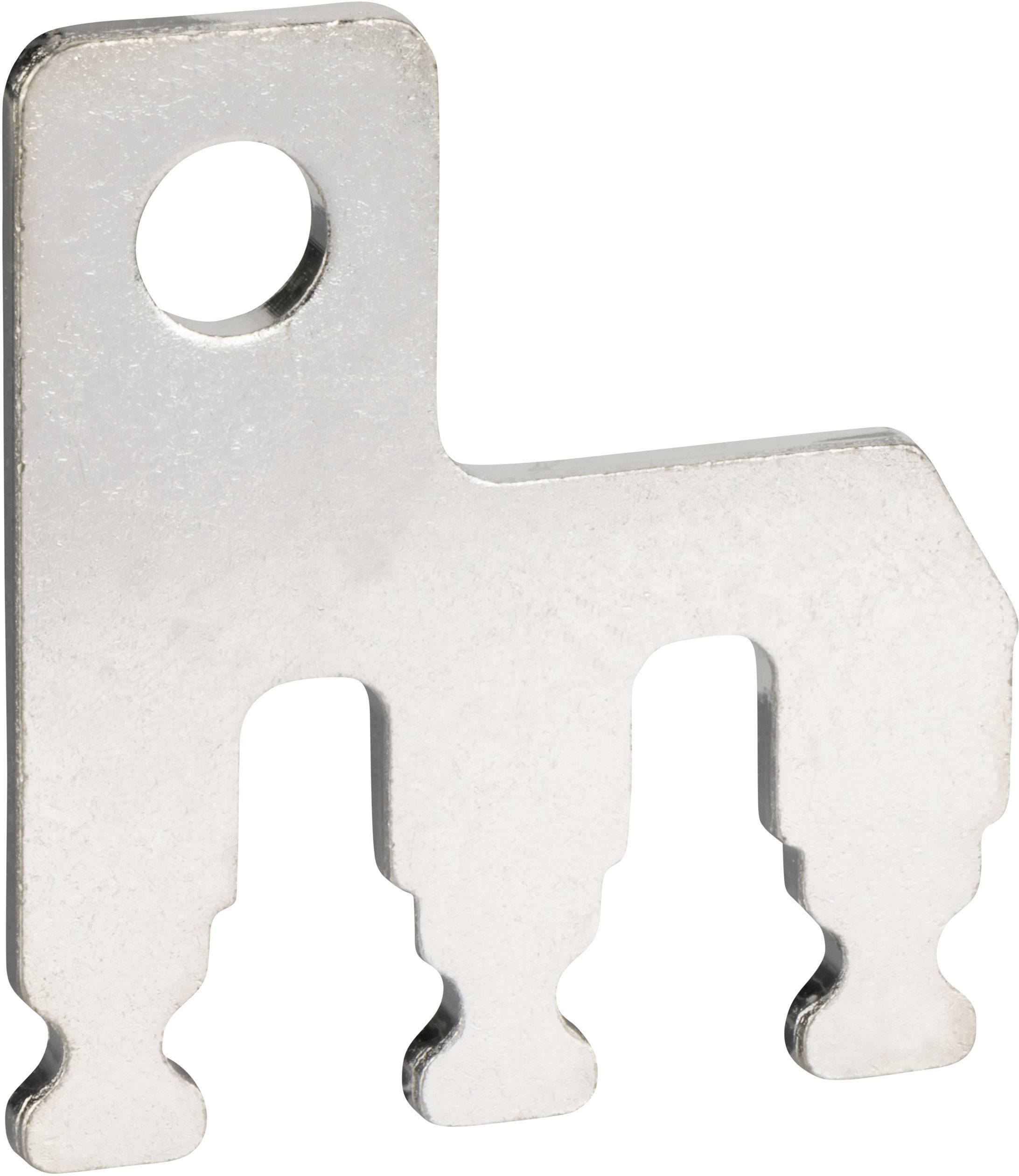 Silbernes Werkzeug mit drei gezackten Zähnen und Loch oben links, möglicherweise ein Schlüssel oder spezielles Handwerksgerät.