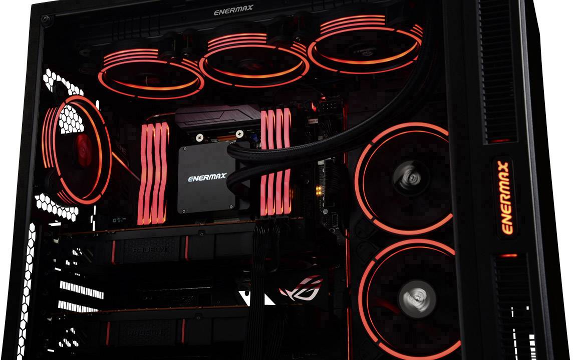 Enermax 6x Kit T.B. RGB PC-Gehäuse-Lüfter Schwarz, RGB (B x H x T) 120 x 120 x 25 mm inkl. LED-Beleuchtung