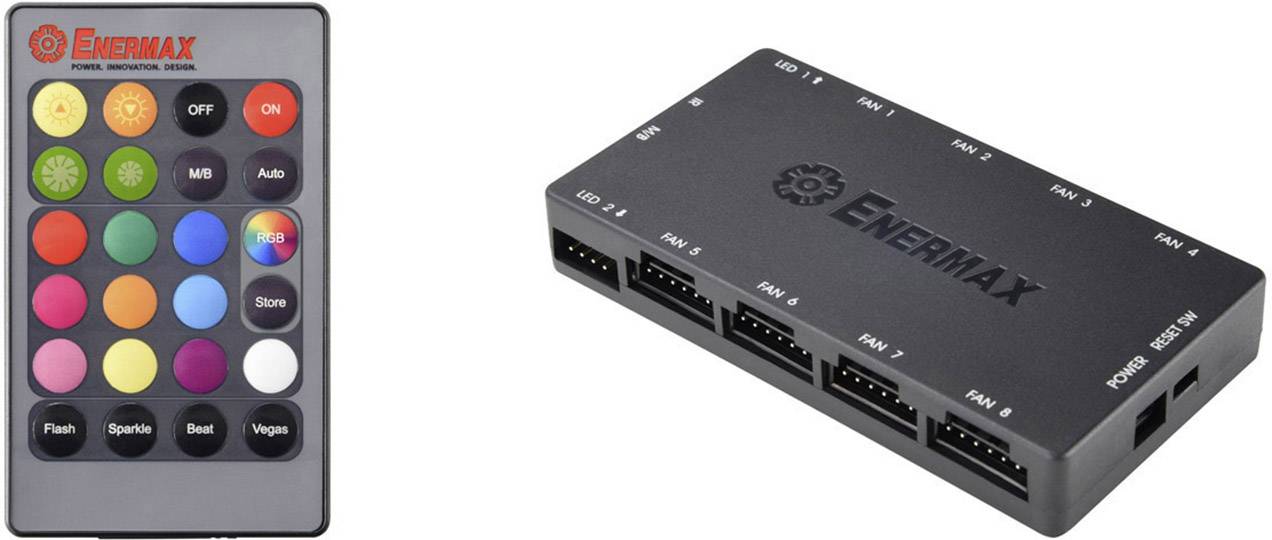 Enermax 6x Kit T.B. RGB PC-Gehäuse-Lüfter Schwarz, RGB (B x H x T) 120 x 120 x 25 mm inkl. LED-Beleuchtung