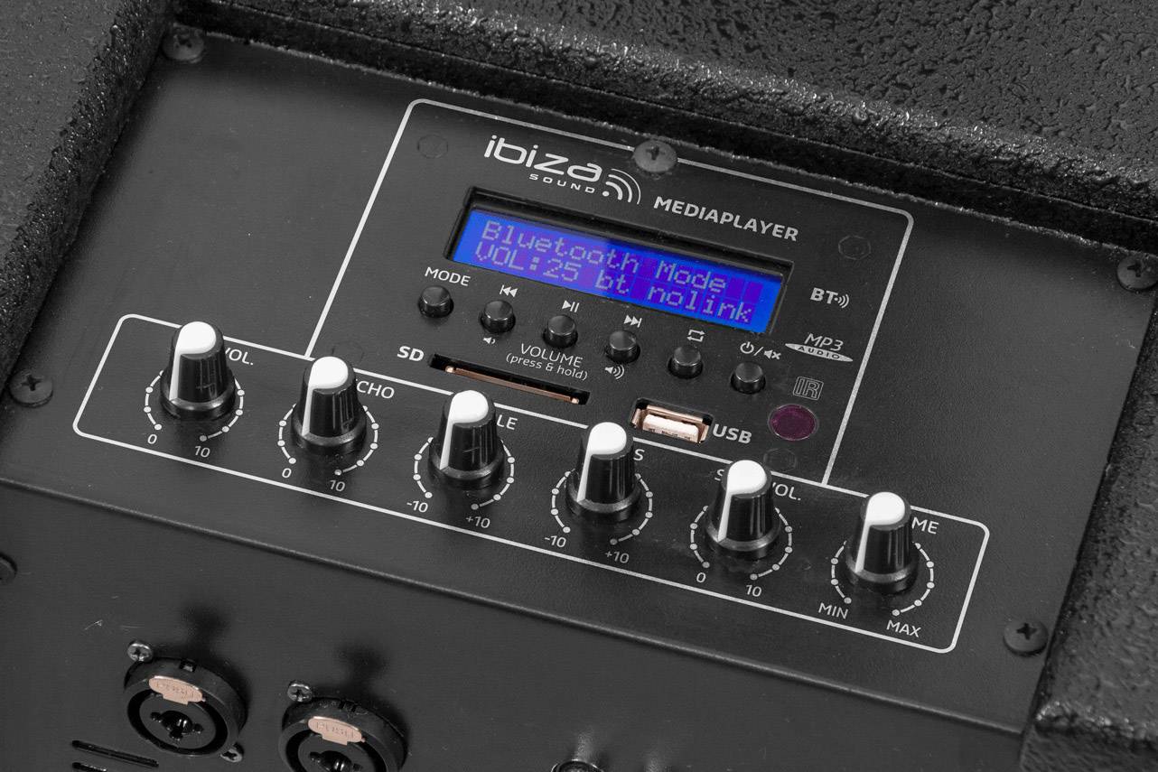 Ibiza Sound CSX10 Aktives PA-Lautsprecher-Set Bluetooth, Integriertes Mischpult