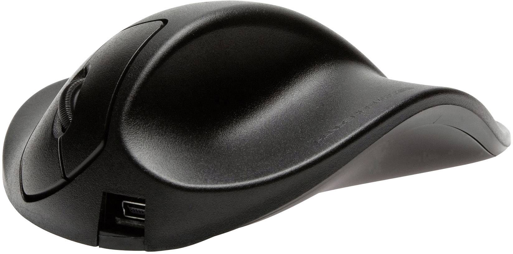 BakkerElkhuizen HandShoeMouse M Maus USB BlueTrack Schwarz 3 Tasten 1500 dpi Ergonomisch