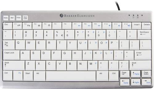 BakkerElkhuizen UltraBoard 950 Compact USB Tastatur Deutsch, QWERTZ, Windows® Grau, Weiß Ergonomis