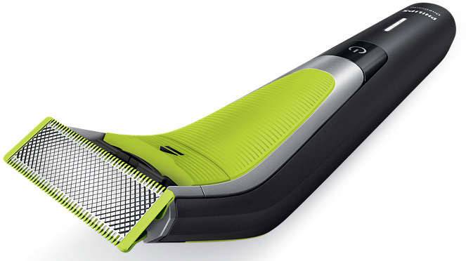 Philips Bodycare QP6505/21 OneBlade Pro Präzisions Trimmer, Bartschneider, Rasierer abwaschbar Schwarz, Grün, Silber