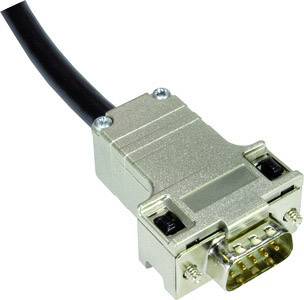 Nahaufnahme eines VGA-Steckers mit Kabel, typisch für ältere Computer-Monitore und Projektoren.