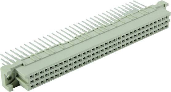 Grau-grüner elektrischer Steckverbinder mit mehreren Reihen von Steckplätzen, geeignet für den Anschluss von elektronischen Geräten.