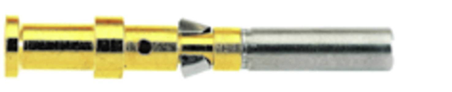 Eine goldene und silberne Metallkomponente mit zylindrischem Design, möglicherweise ein elektrischer Stecker oder ein mechanisches Teil.