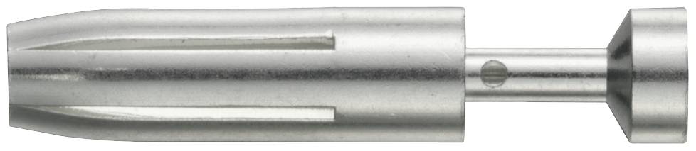 Metallschraubdübel in silberner Farbe, seitlich liegend. Dient zur Befestigung von Gegenständen an Wänden.