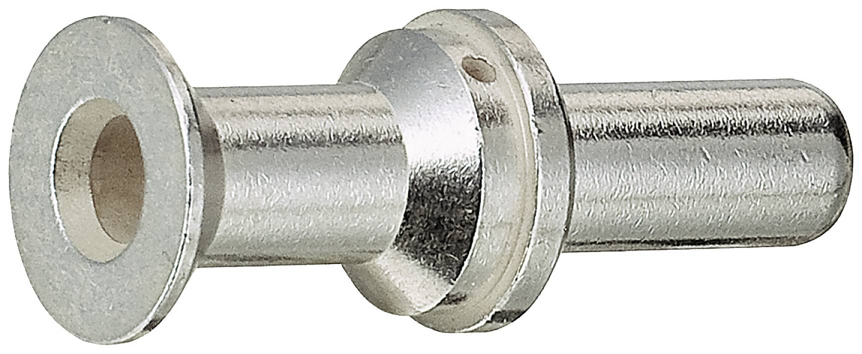 Ein metallener Dübel, zylindrisch geformt, mit breitem Kragen und schmaler Spitze. Verwendet zur Befestigung von Bauteilen.