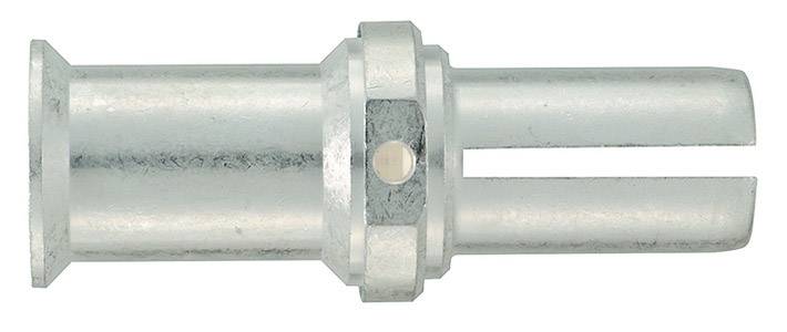 Silberner Metallstecker mit sechseckiger Schraube in der Mitte, zur Befestigung in elektrischen oder mechanischen Anwendungen.