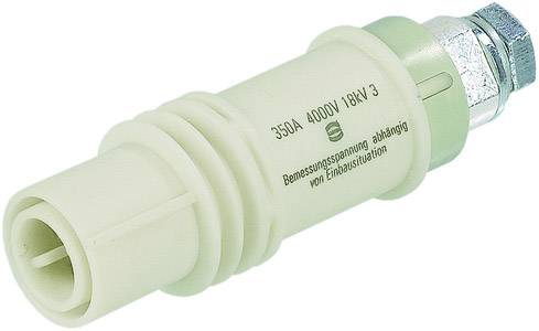 Ein weißer Hochspannungsstecker mit der Aufschrift '35DA 4000V 18kV', geeignet für bestimmte Installationen, zeigt technische Spezifikationen.