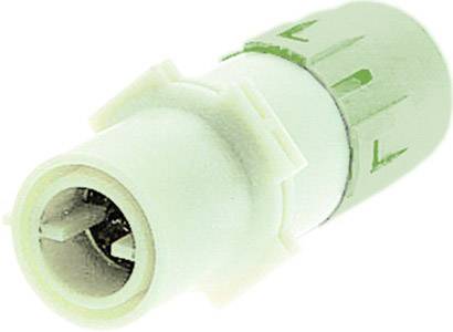 'Kabelverbindung': Weiß-grüner elektrischer Steckverbinder in zylindrischer Form, häufig für starke elektrische Verbindungen verwendet.