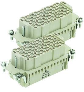 Zwei graue Industriesteckverbinder mit mehreren runden Kontakten, geeignet für elektrische Anwendungen in industriellen Umgebungen.