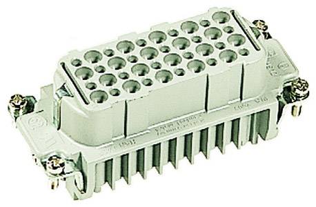 Grauer elektrischer Steckverbinder mit mehreren runden Anschlussbuchsen, geeignet für industrielle Anwendungen, auf weißem Hintergrund.