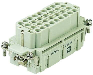 Rechteckiger multipoliger Steckverbinder mit mehreren Kontakten, Schraubverbindungen an den Ecken. Verwendet für industrielle Anwendungen.