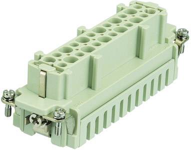 Grüner elektrischer Steckverbinder mit mehreren Anschlussöffnungen und Schraubverbindungen, geeignet für industrielle Anwendungen.