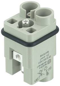Schuko-Stecker-Adapter, grau, aus Kunststoff, mit Schraubverbindungen auf der Oberseite, geeignet für elektrische Anwendungen.