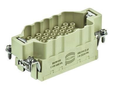 Industriesteckverbinder mit mehreren Anschlusspins, beige Gehäuse, robuste Bauweise. Verwendet für industrielle elektrische Verbindungen.