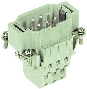 Industrielektronik-Stecker mit mehreren Metallpins und Schraubbefestigungen, geeignet für robuste Verbindungen in elektrischen Anlagen.