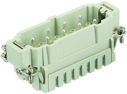 Rechteckiger elektrischer Stecker mit mehreren Metallstiften, geeignet für industrielle Verbindungen und Anwendungen.